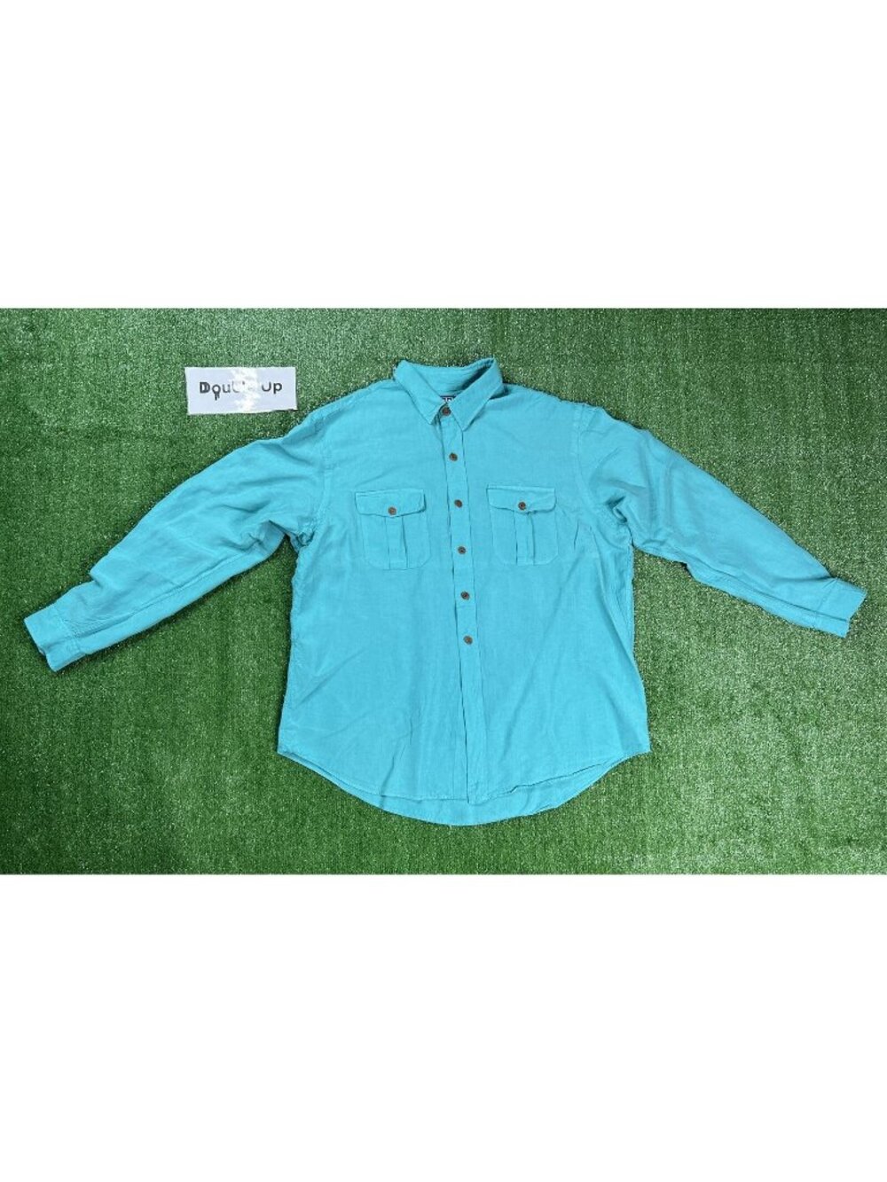 Polo Ralph Lauren Aqua Green Men 2XL Long Sleeve Button Down Shirt Vintage Rare